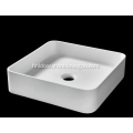 White Modern solid surface washbasin for hotel